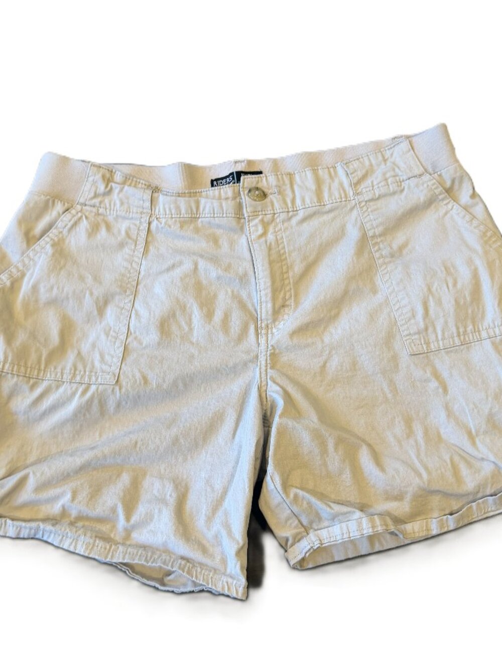 Riders by Lee Women’s Mid Rise Tan Chino Shorts Size 16M Casual Cotton